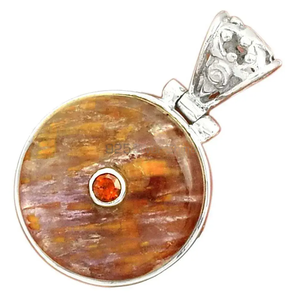 Multi Gemstone Pendants In 925 Fine Silver Jewelry 925SP70-7_2