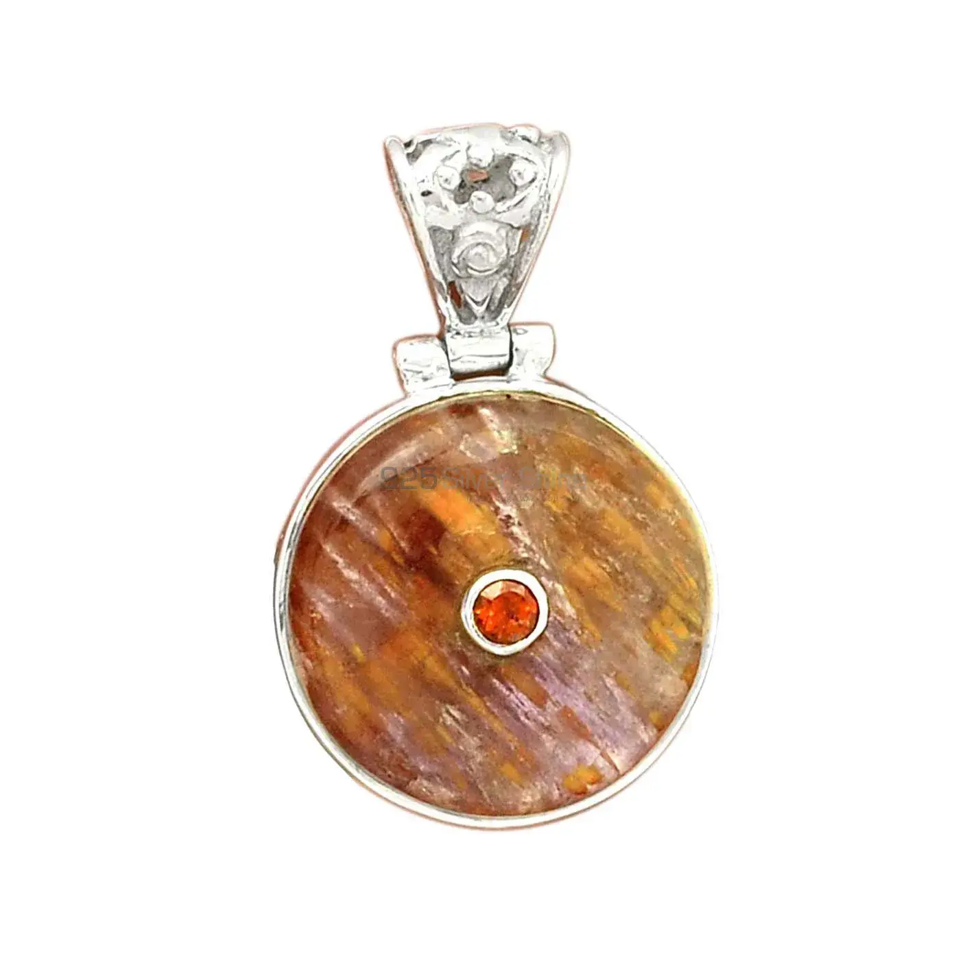 Multi Gemstone Pendants In 925 Fine Silver Jewelry 925SP70-7_3