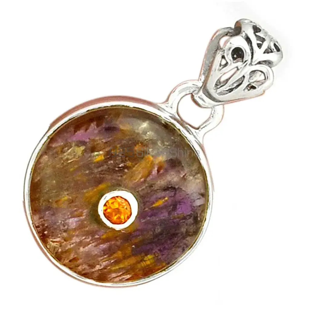 Multi Gemstone Pendants In 925 Fine Silver Jewelry 925SP70-7_4