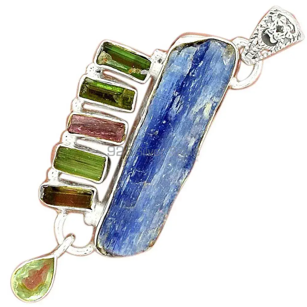Multi Tourmaline Gemstone Pendants In 925 Fine Silver Jewelry 925SP55-3