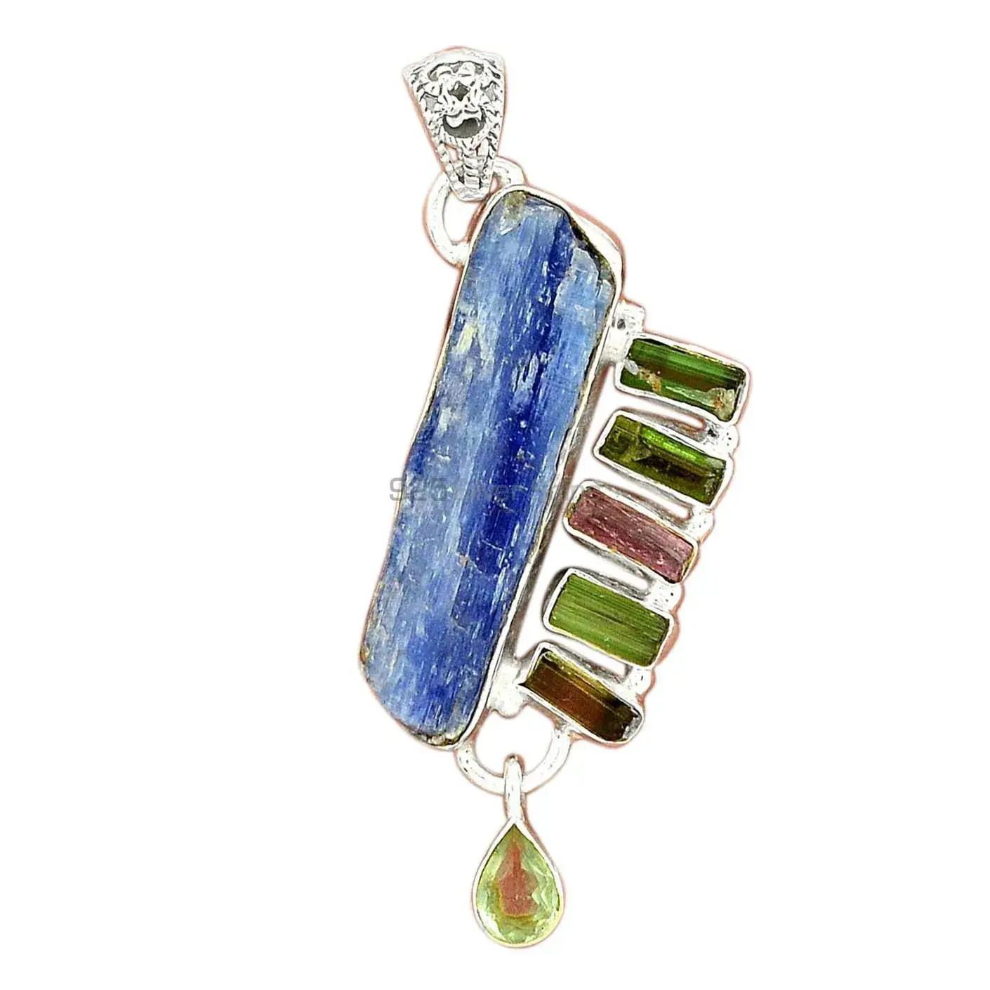Multi Tourmaline Gemstone Pendants In 925 Fine Silver Jewelry 925SP55-3_2