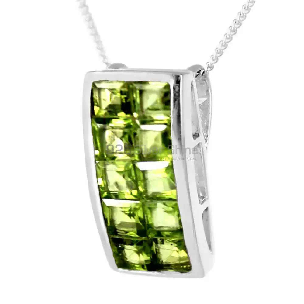 High Quality Peridot Gemstone Handmade Pendants In Solid Sterling Silver Jewelry 925SP245-1