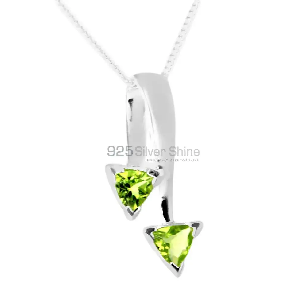 High Quality Peridot Gemstone Pendants Exporters In 925 Solid Silver Jewelry 925SP210-2