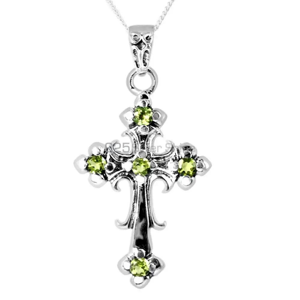 Peridot Gemstone Pendants In 925 Solid Silver Jewelry 925SP265-6_0