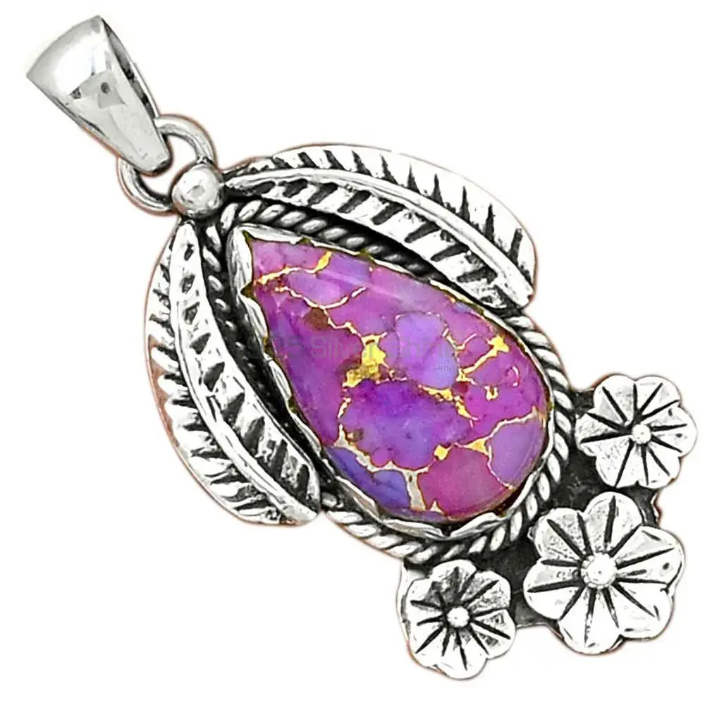High Quality Purple Turquoise Gemstone Handmade Pendants In 925 Sterling Silver Jewelry 925SP091-9
