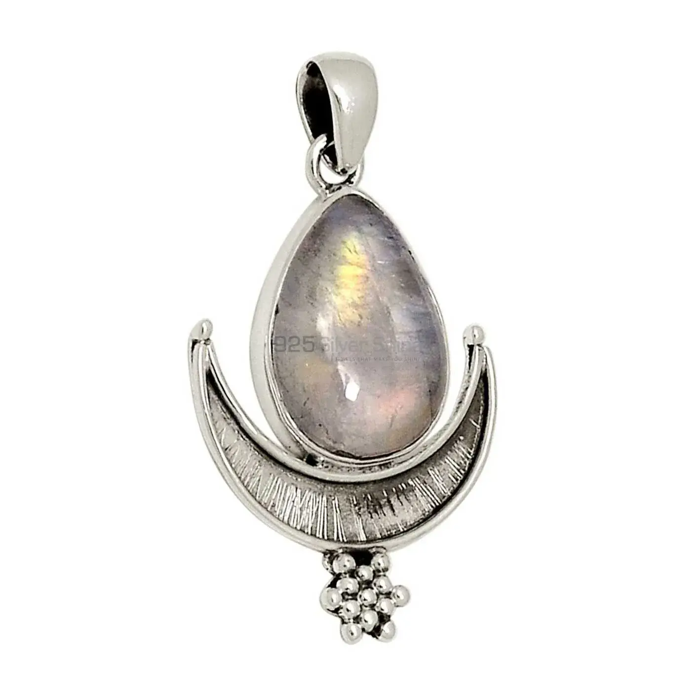 Rainbow Gemstone Pendants In 925 Fine Silver Jewelry 925SP121-1_1