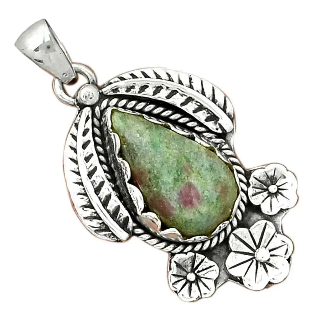 Ruby Zoisite Gemstone Pendants In 925 Solid Silver Jewelry 925SP091-2_0