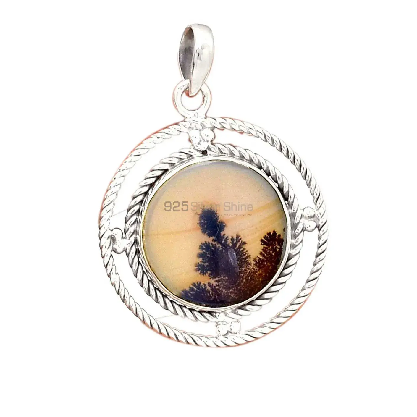Russian Dendritic Opal Gemstone Pendants In 925 Solid Silver Jewelry 925SP099-2_2