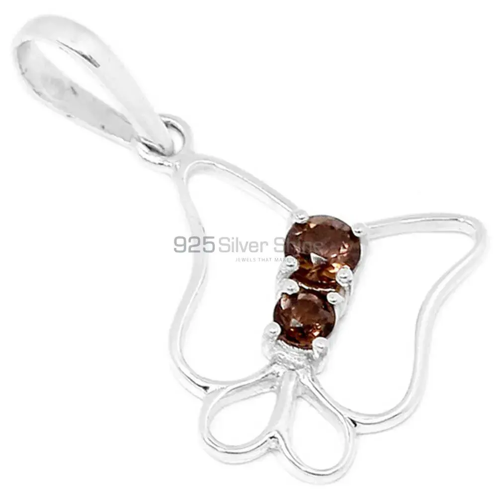 Smokey Gemstone Handmade Pendants In Solid Sterling Silver Jewelry 925SP299-1