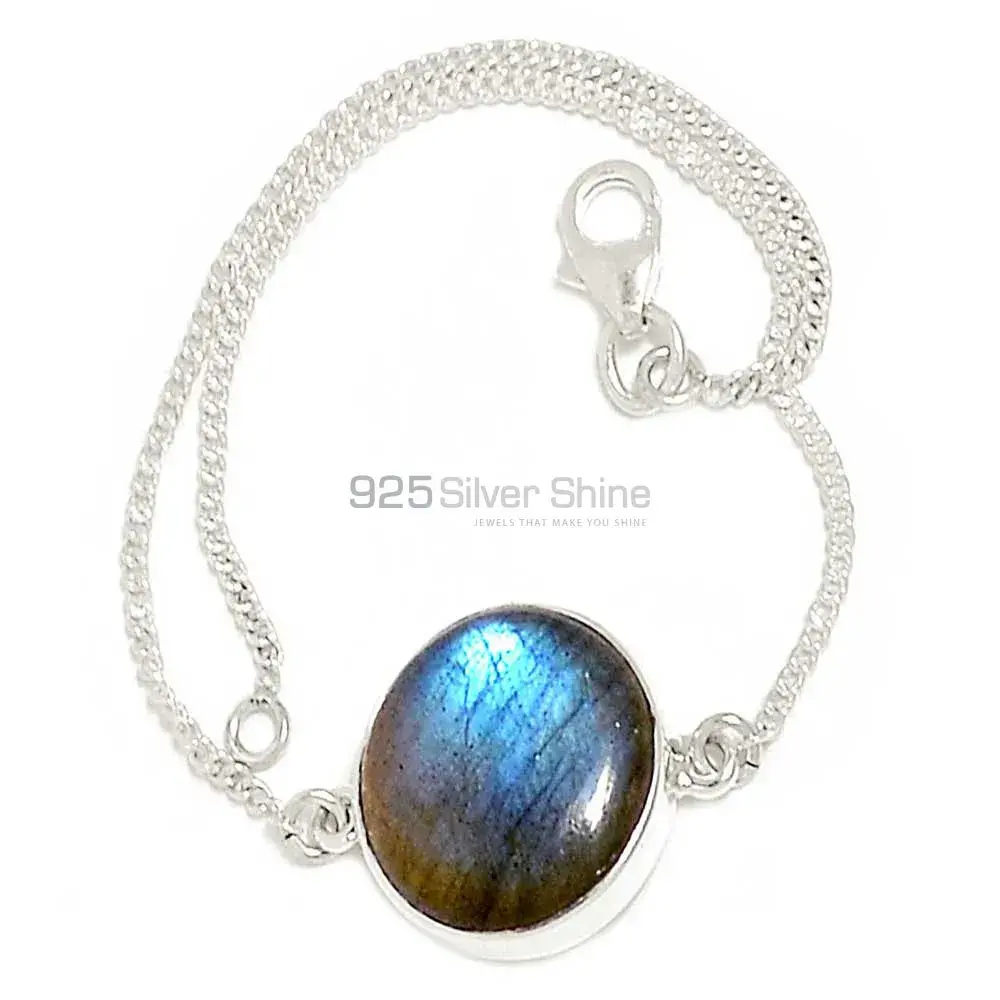Solid Sterling Silver Handmade Bracelets In Labradorite Gemstone Jewelry 925SB303-11