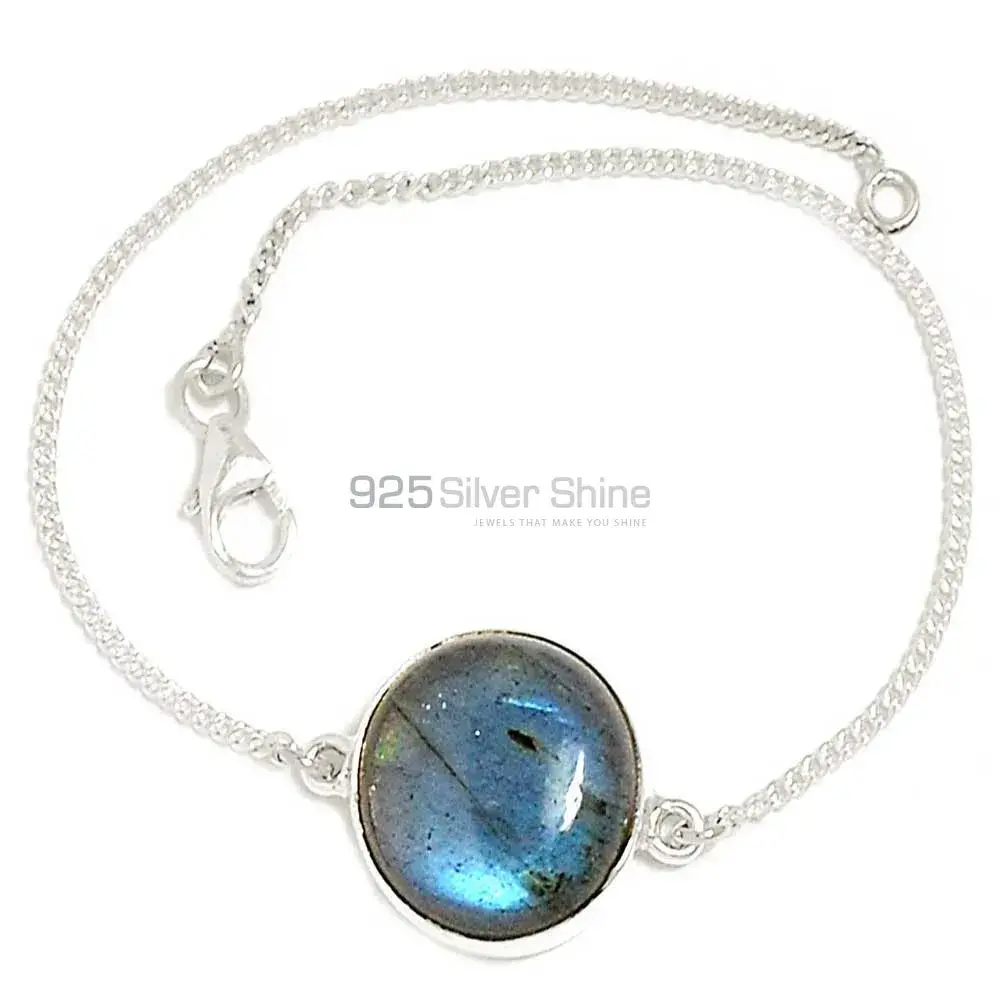 High Quality Solid Sterling Silver Handmade Bracelets In Labradorite Gemstone Jewelry 925SB303-11_0