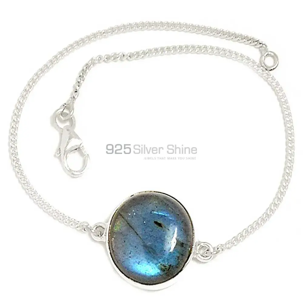 Solid Sterling Silver Handmade Bracelets In Labradorite Gemstone Jewelry 925SB303-11_0