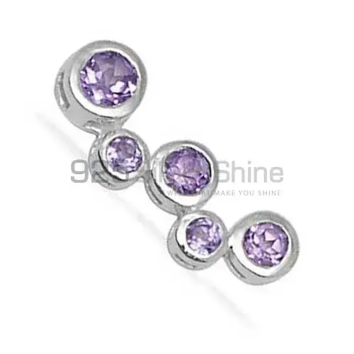 Solid Sterling Silver Handmade Pendants In Amethyst Gemstone Jewelry 925SP1387