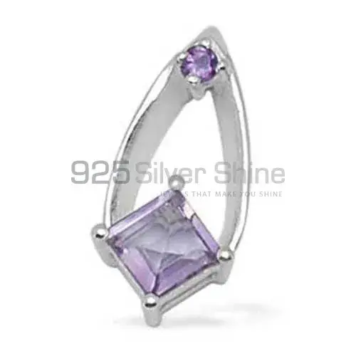 Solid Sterling Silver Handmade Pendants In Amethyst Gemstone Jewelry 925SP1437