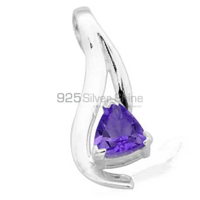 Solid Sterling Silver Handmade Pendants In Amethyst Gemstone Jewelry 925SP1587_1