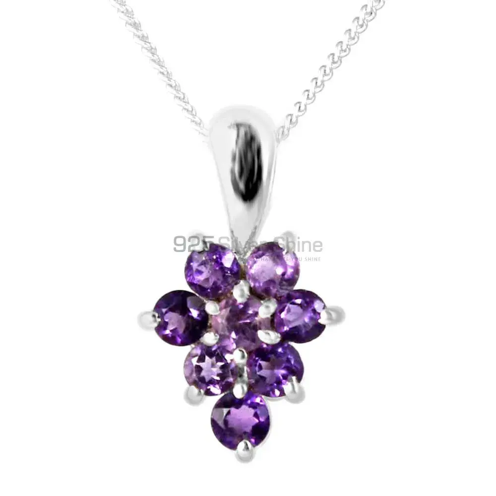 High Quality Solid Sterling Silver Handmade Pendants In Amethyst Gemstone Jewelry 925SP208-2