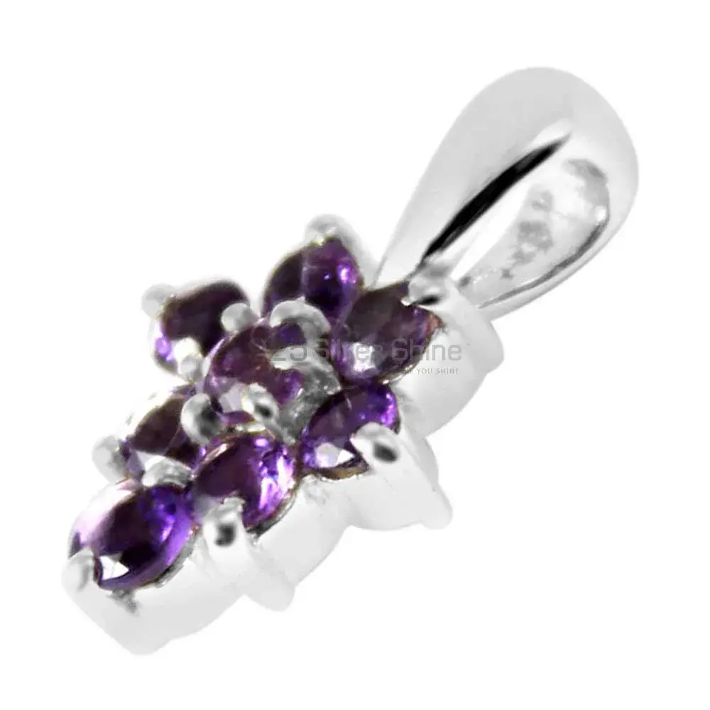 High Quality Solid Sterling Silver Handmade Pendants In Amethyst Gemstone Jewelry 925SP208-2_0