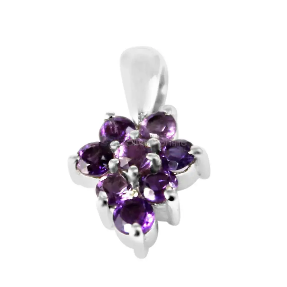 High Quality Solid Sterling Silver Handmade Pendants In Amethyst Gemstone Jewelry 925SP208-2_1