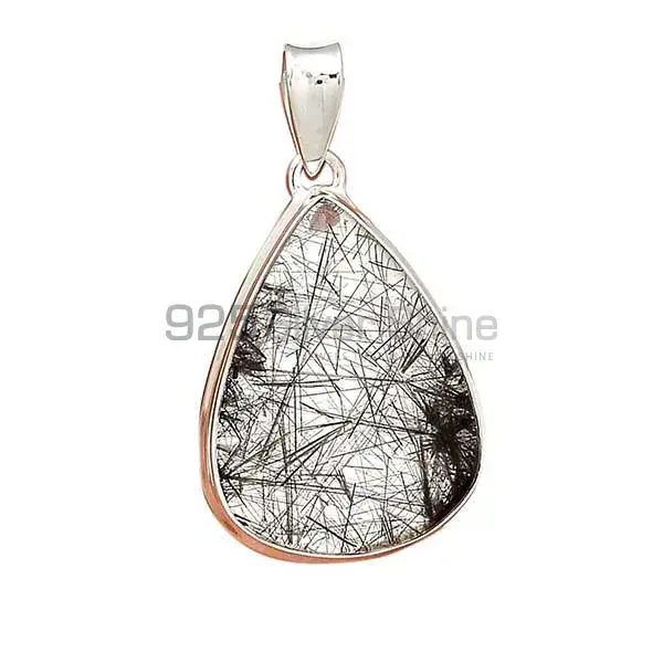 High Quality Solid Sterling Silver Handmade Pendants In Black Rutile Gemstone Jewelry 925SP162_9