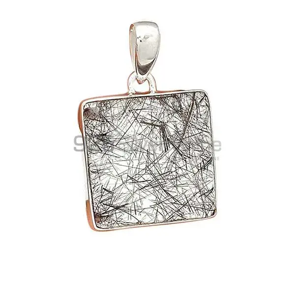 Solid Sterling Silver Handmade Pendants In Black Rutile Gemstone Jewelry 925SP162_6