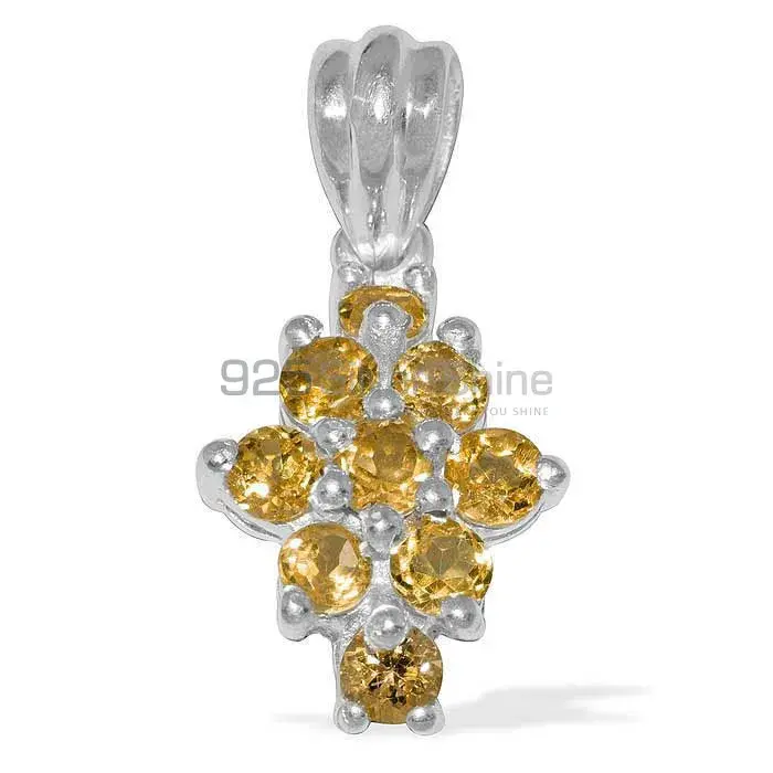 High Quality Solid Sterling Silver Handmade Pendants In Citrine Gemstone Jewelry 925SP1487