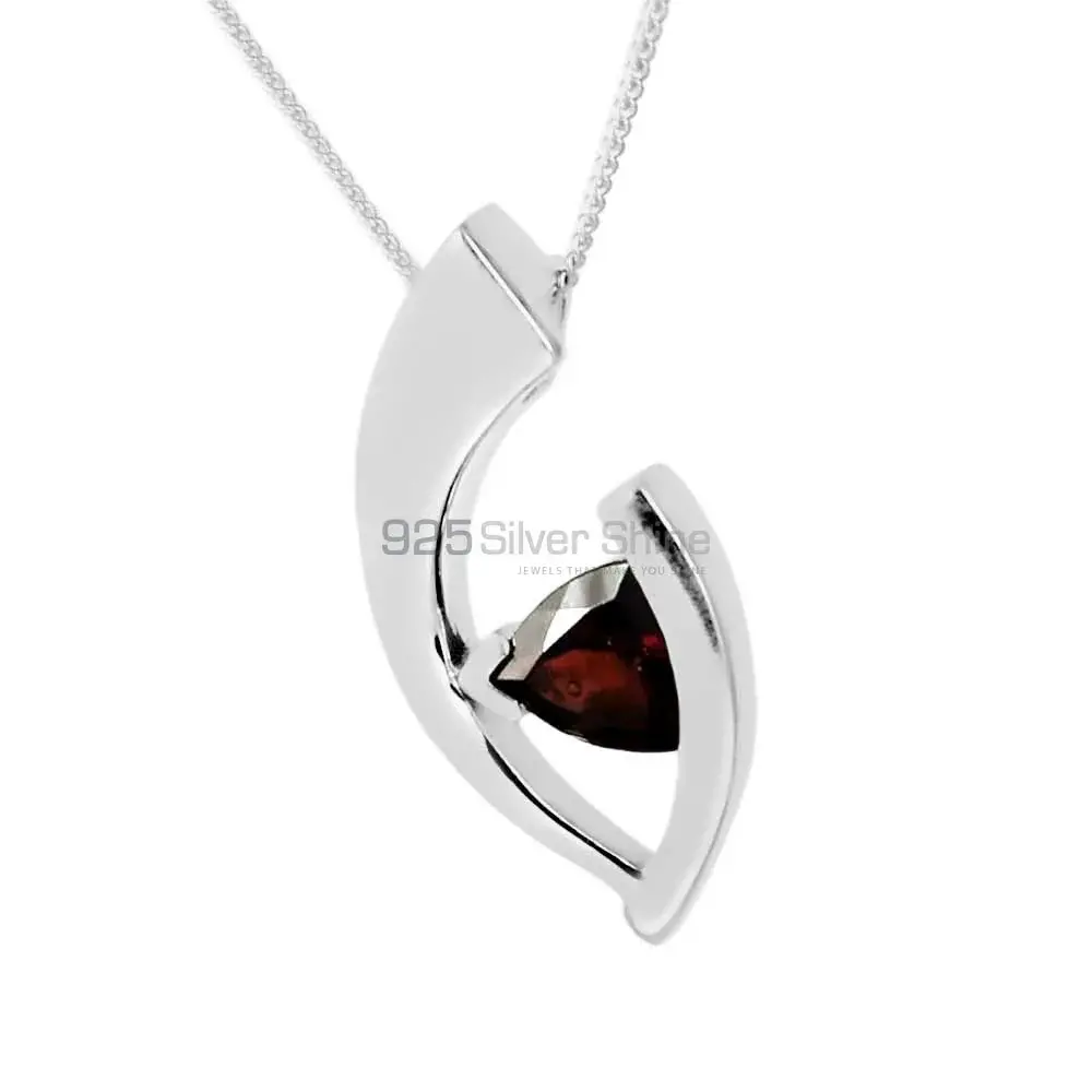 High Quality Solid Sterling Silver Handmade Pendants In Garnet Gemstone Jewelry 925SP224-4