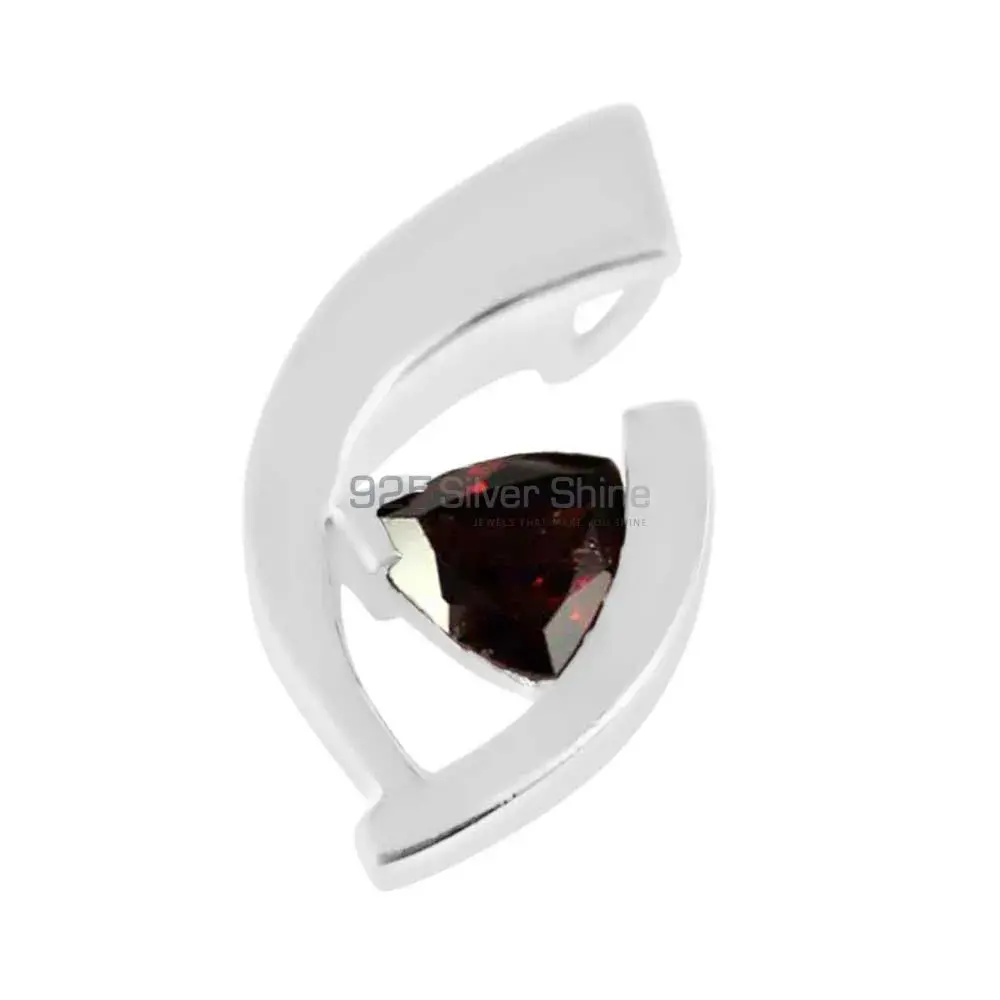 Solid Sterling Silver Handmade Pendants In Garnet Gemstone Jewelry 925SP224-4_0