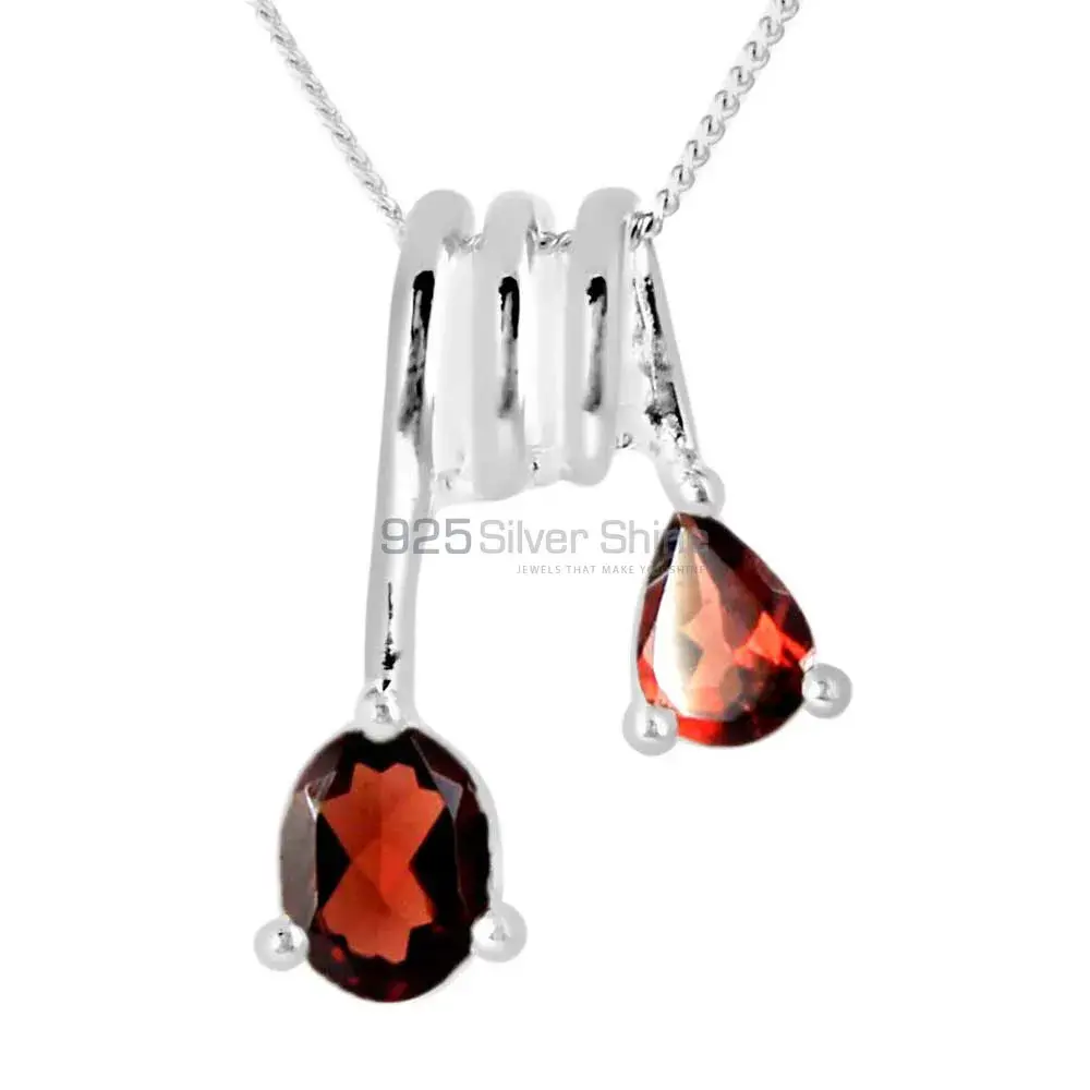 High Quality Solid Sterling Silver Handmade Pendants In Garnet Gemstone Jewelry 925SP264-2