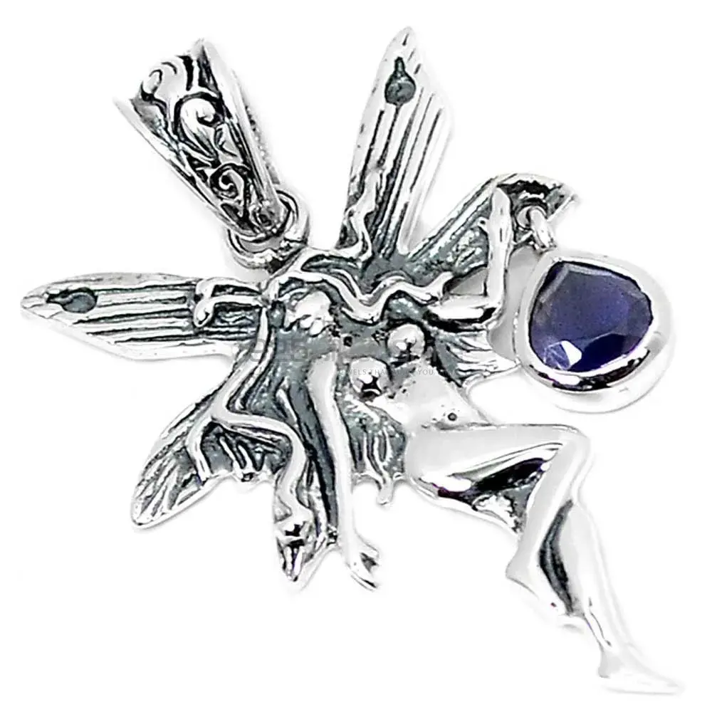 Solid Sterling Silver Handmade Pendants In Iolite Gemstone Jewelry 925SSP345-3_0
