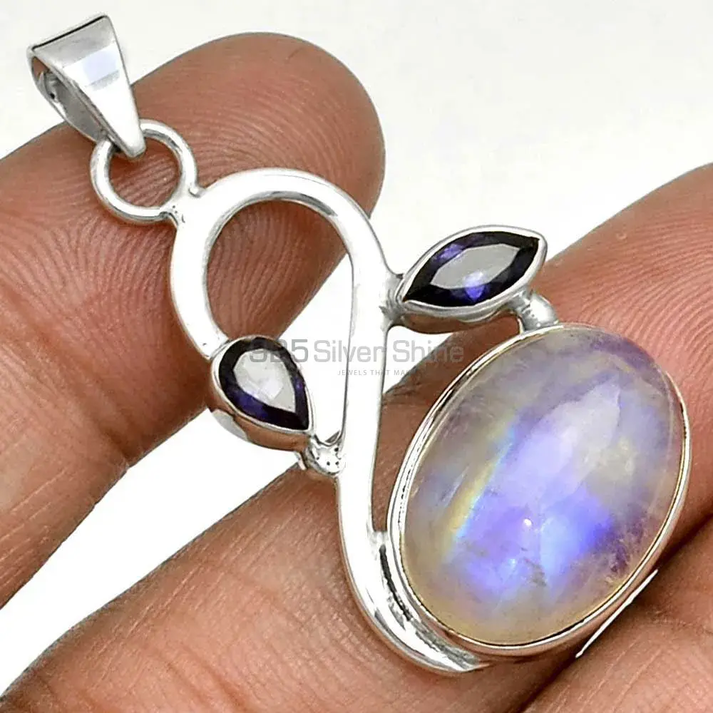 High Quality Solid Sterling Silver Handmade Pendants In Multi Gemstone Jewelry 925SP088-4_0