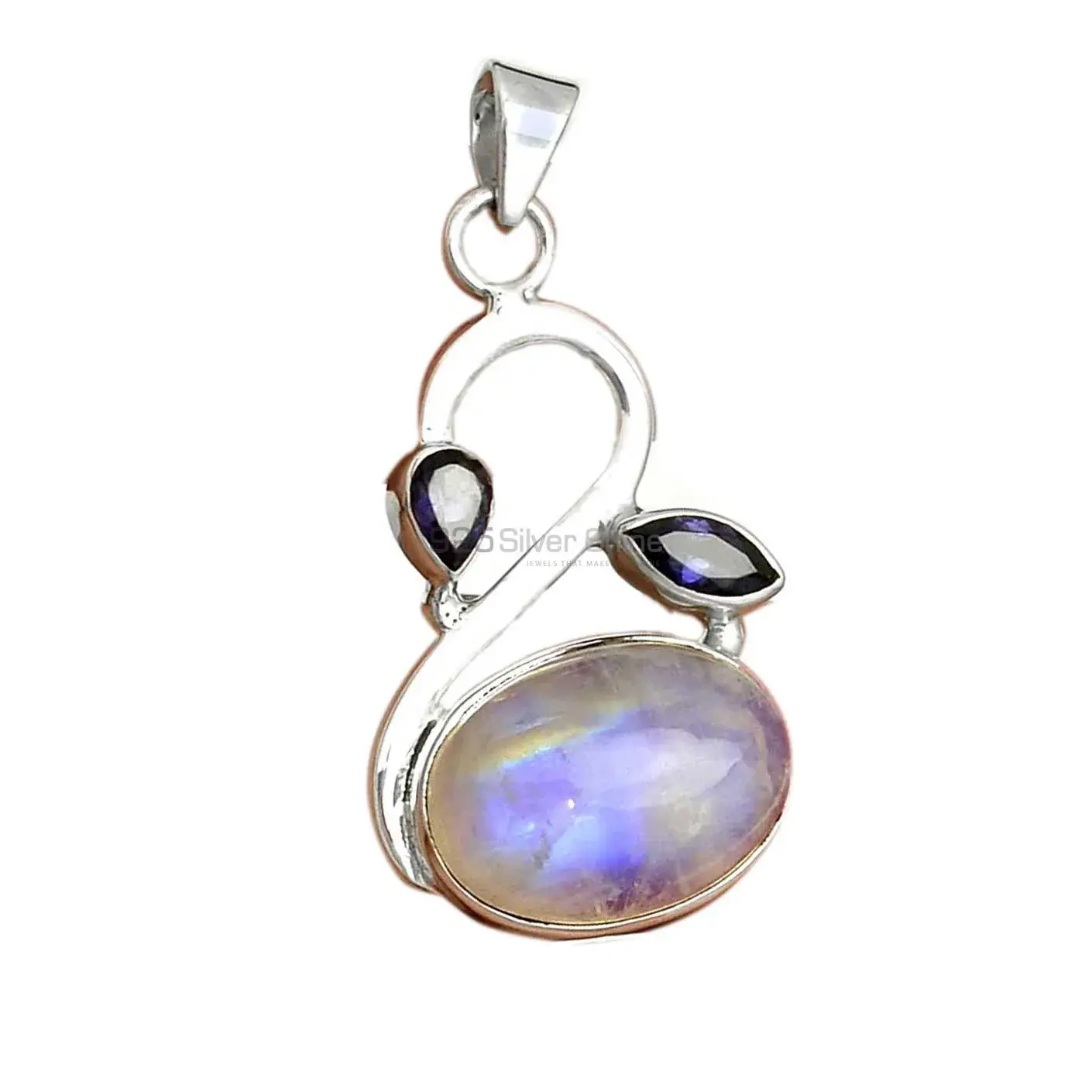High Quality Solid Sterling Silver Handmade Pendants In Multi Gemstone Jewelry 925SP088-4_1