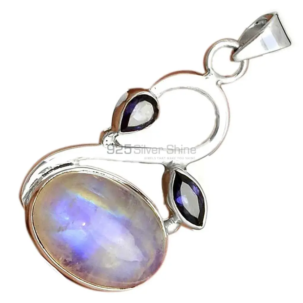 Solid Sterling Silver Handmade Pendants In Multi Gemstone Jewelry 925SP088-4_3
