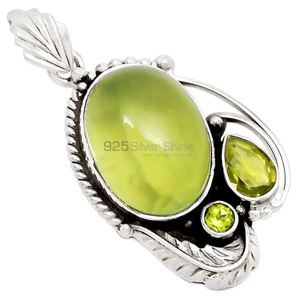 Solid Sterling Silver Handmade Pendants In Multi Gemstone Jewelry 925SP113-2_0