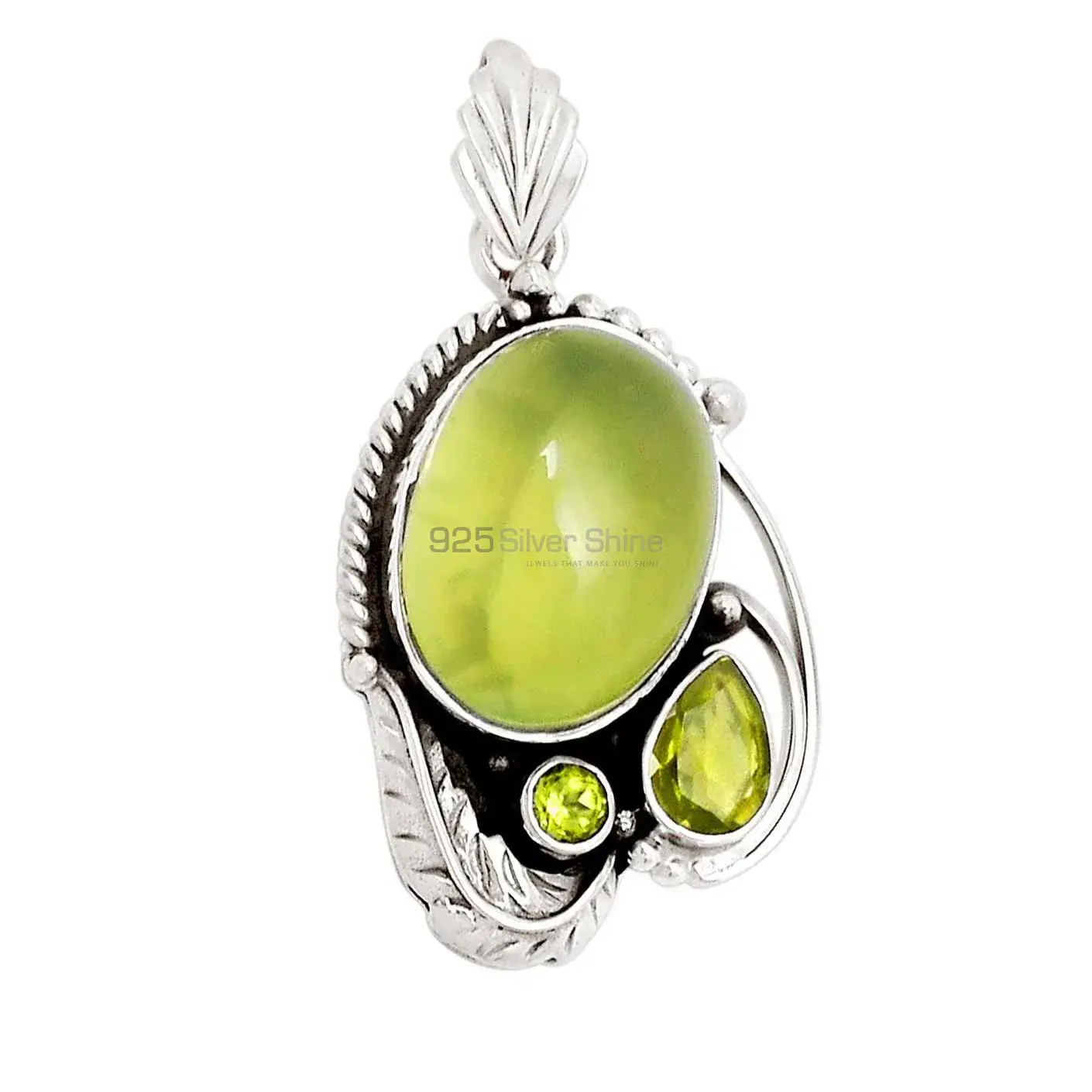 Solid Sterling Silver Handmade Pendants In Multi Gemstone Jewelry 925SP113-2_1