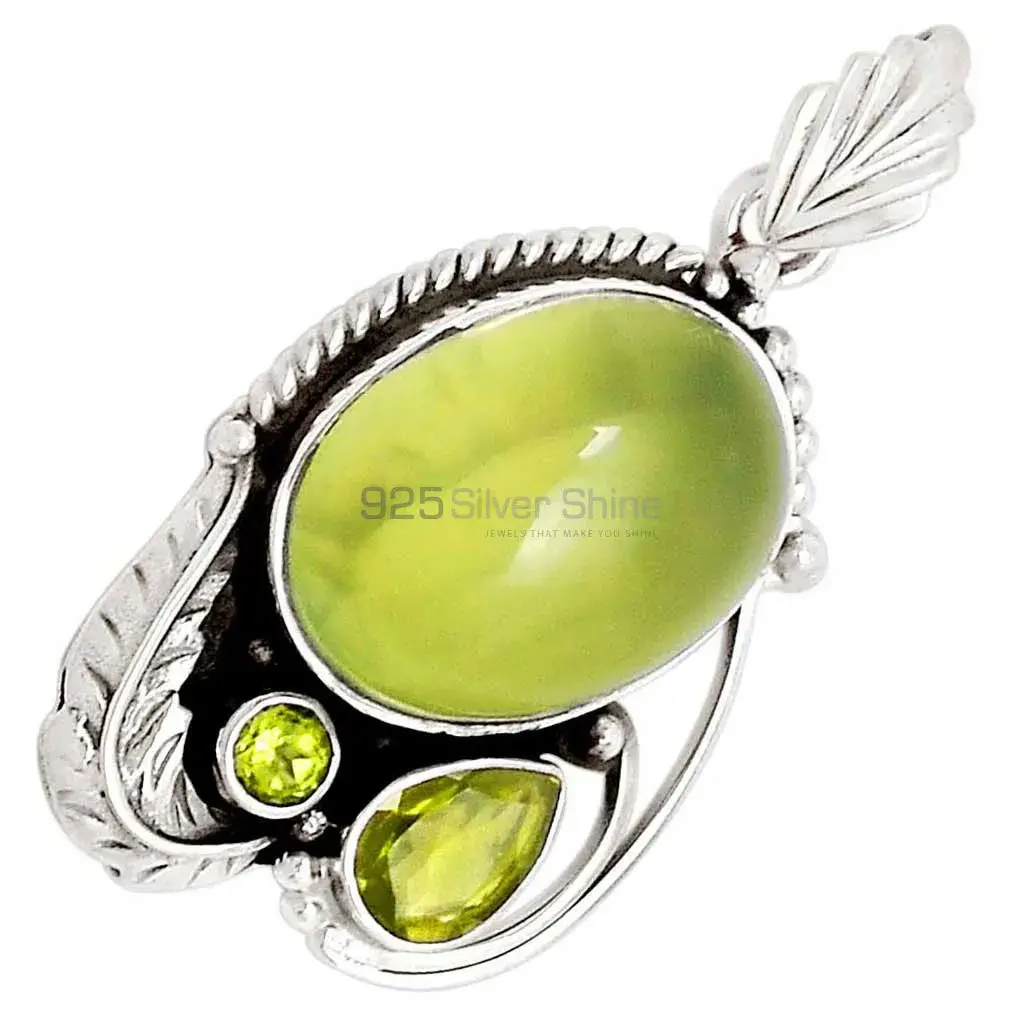 High Quality Solid Sterling Silver Handmade Pendants In Multi Gemstone Jewelry 925SP113-2_1
