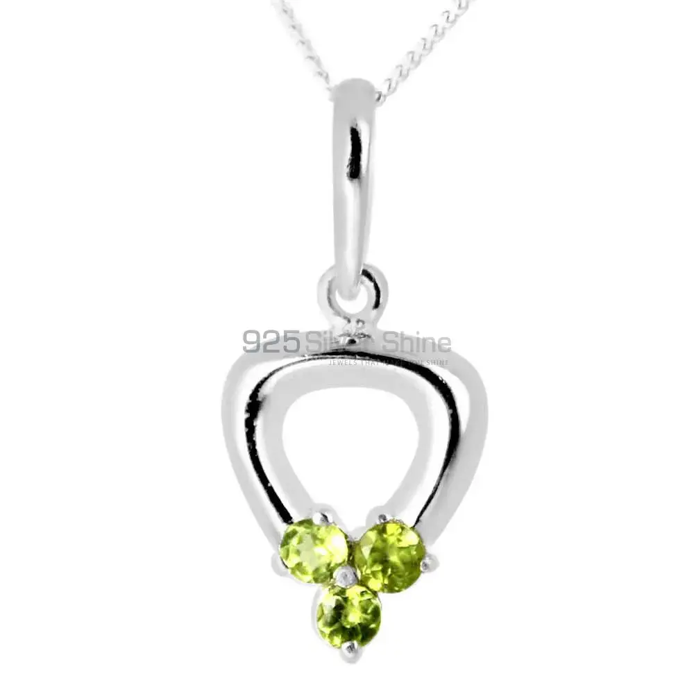 High Quality Solid Sterling Silver Handmade Pendants In Peridot Gemstone Jewelry 925SP248-6