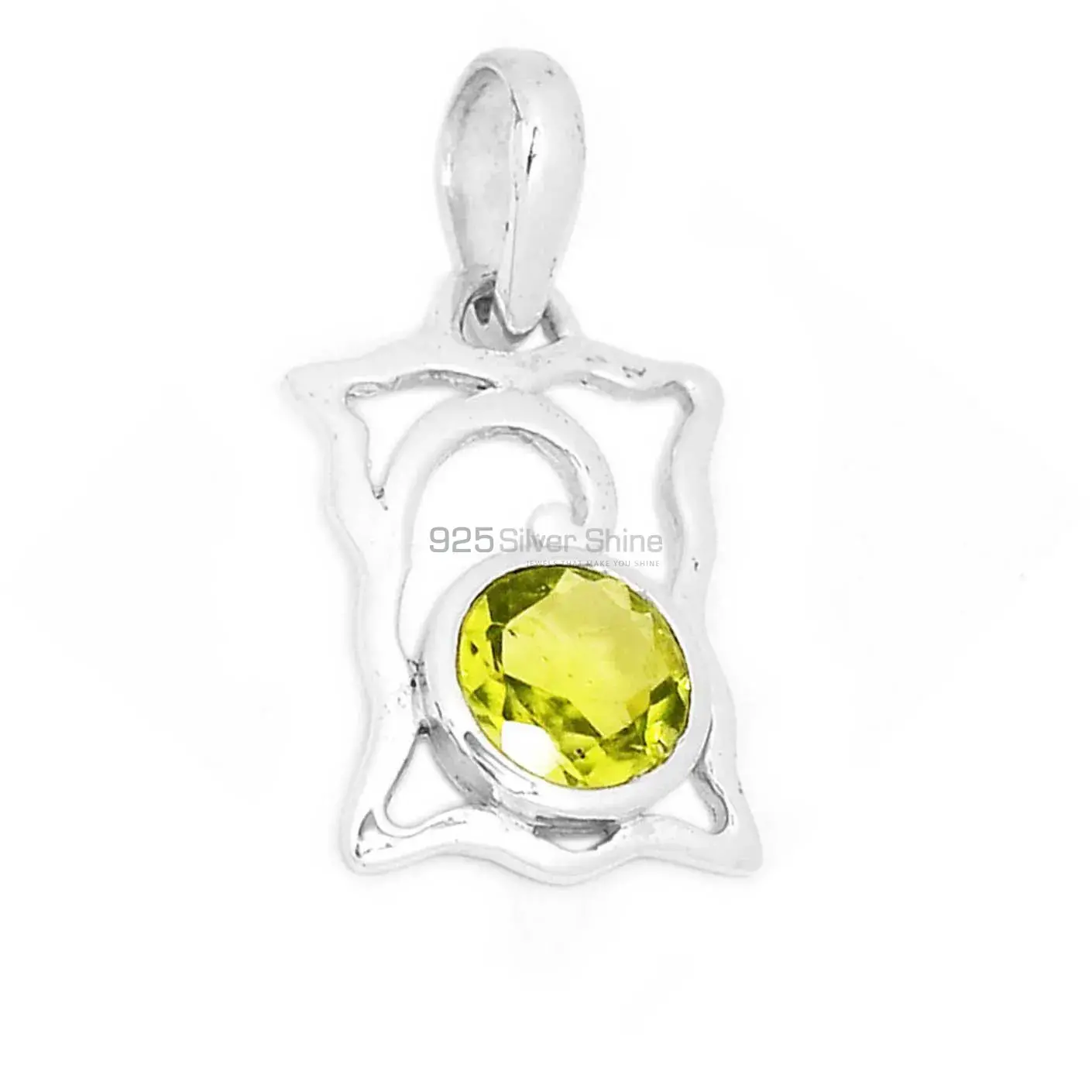 High Quality Solid Sterling Silver Handmade Pendants In Peridot Gemstone Jewelry 925SP281-1_1