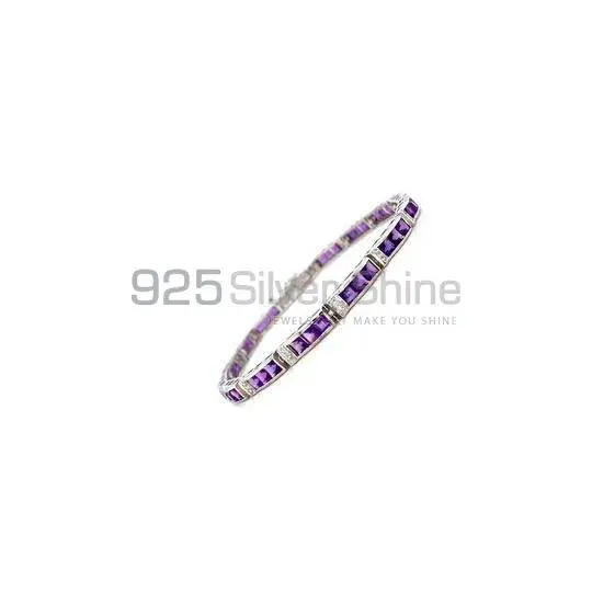 Solid Sterling Silver Handmade Tennis Bracelets In Multi Gemstone Jewelry 925SB221_0