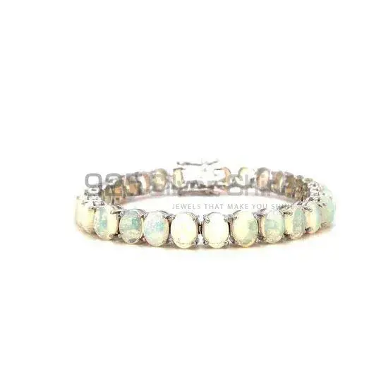 Sterling Silver Handmade Tennis Bracelets In Opal Gemstone Jewelry 925SB215