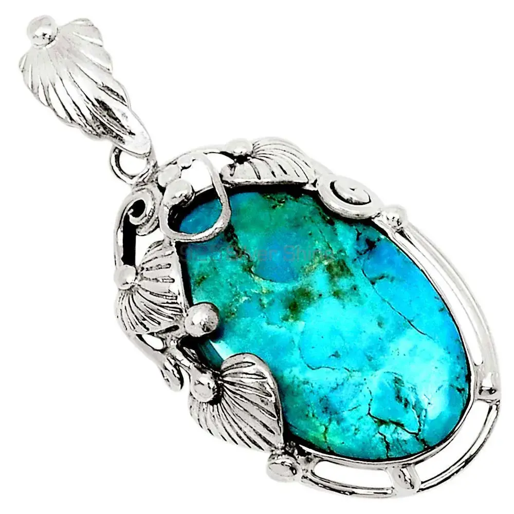 High Quality Turquoise Gemstone Handmade Pendants In 925 Sterling Silver Jewelry 925SP102-2