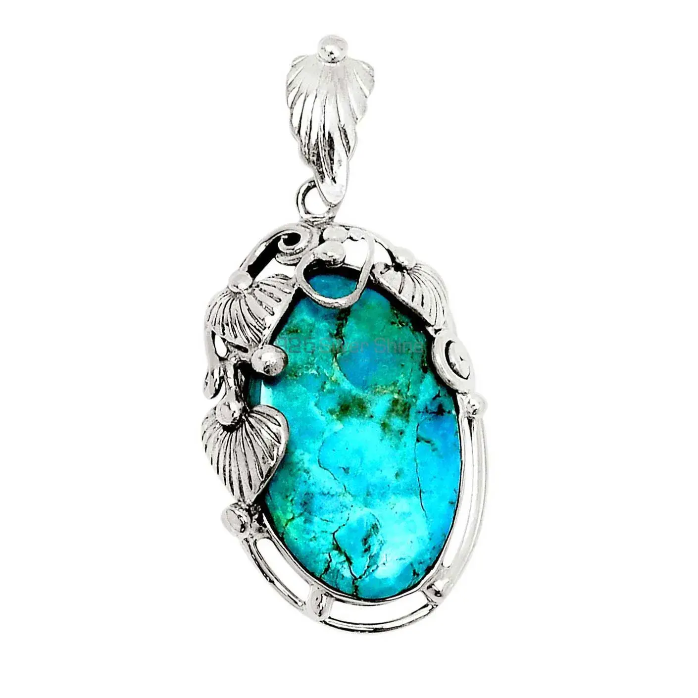 High Quality Turquoise Gemstone Handmade Pendants In 925 Sterling Silver Jewelry 925SP102-2_0