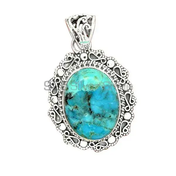 Turquoise Gemstone Pendants In 925 Fine Silver Jewelry 925SP42-1_1