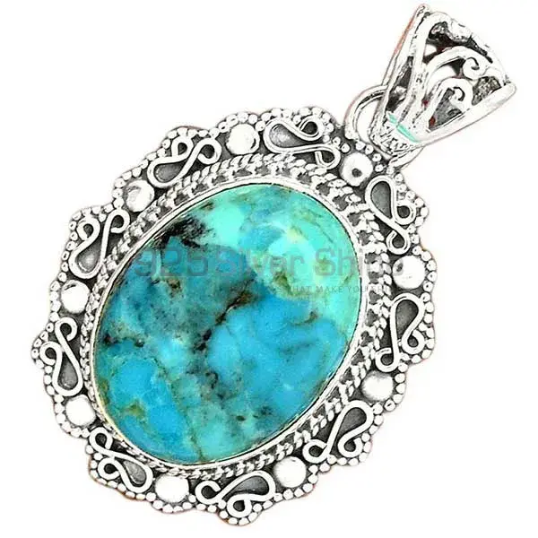 Turquoise Gemstone Pendants In 925 Fine Silver Jewelry 925SP42-1_2