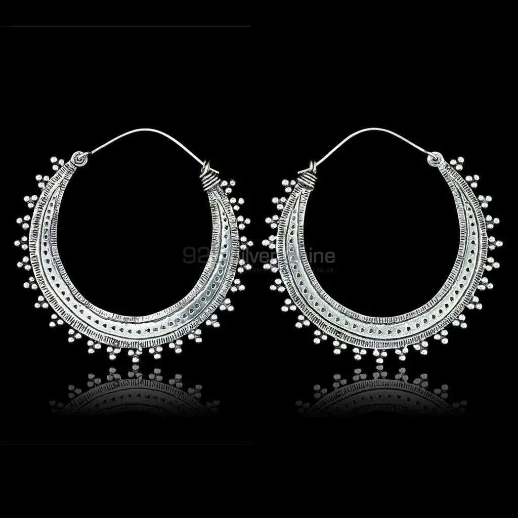 Hill Tribal Hoop Earring In 925 Silver Earring 925ME102