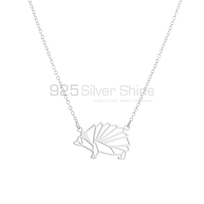 Hollow Hedgehog Necklace, Designer Animal Minimalist Necklace In 925 Sterling Silver AMN125