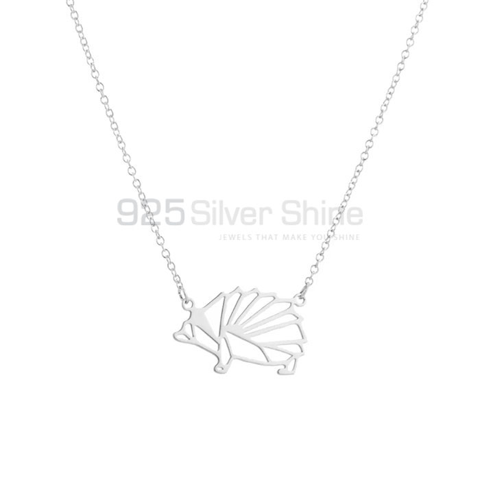 Hollow Hedgehog Necklace, Animal Minimalist Necklace In 925 Sterling Silver AMN125