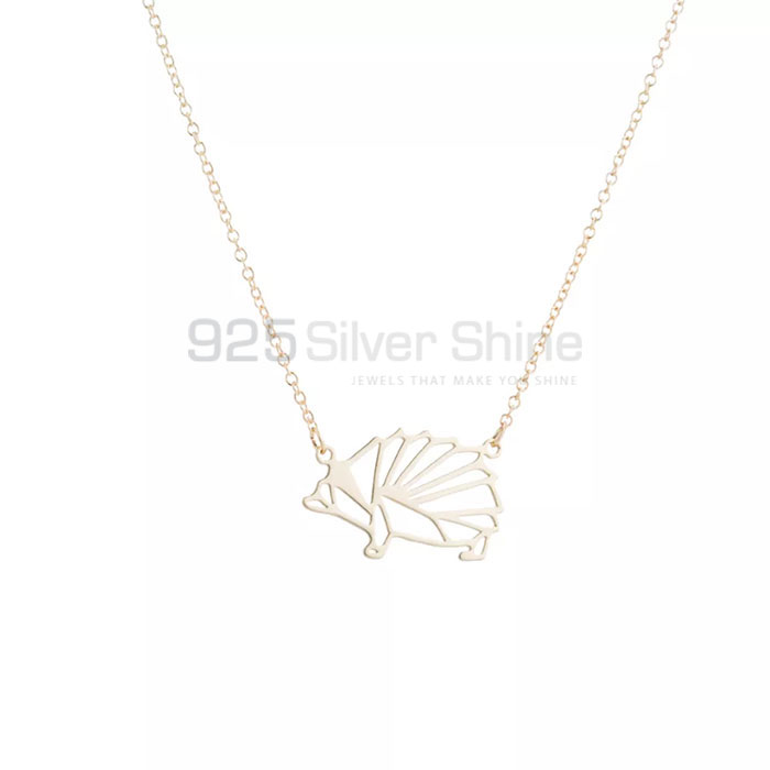 Hollow Hedgehog Necklace, Animal Minimalist Necklace In 925 Sterling Silver AMN125_2