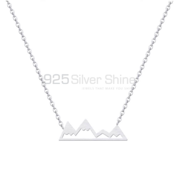 Horizontal Bar Mountain Necklace In Sterling Silver MUMN409