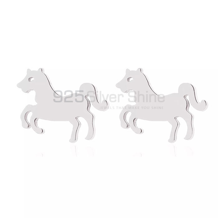 Horse Earring, Animal Minimalist Earring In 925 Sterling Silver AME39