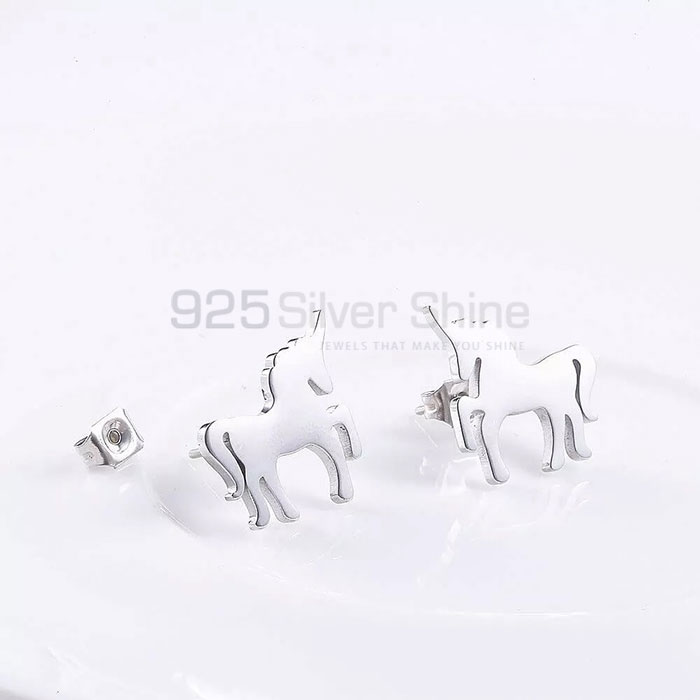 Horse Earring, Animal Minimalist Earring In 925 Sterling Silver AME55